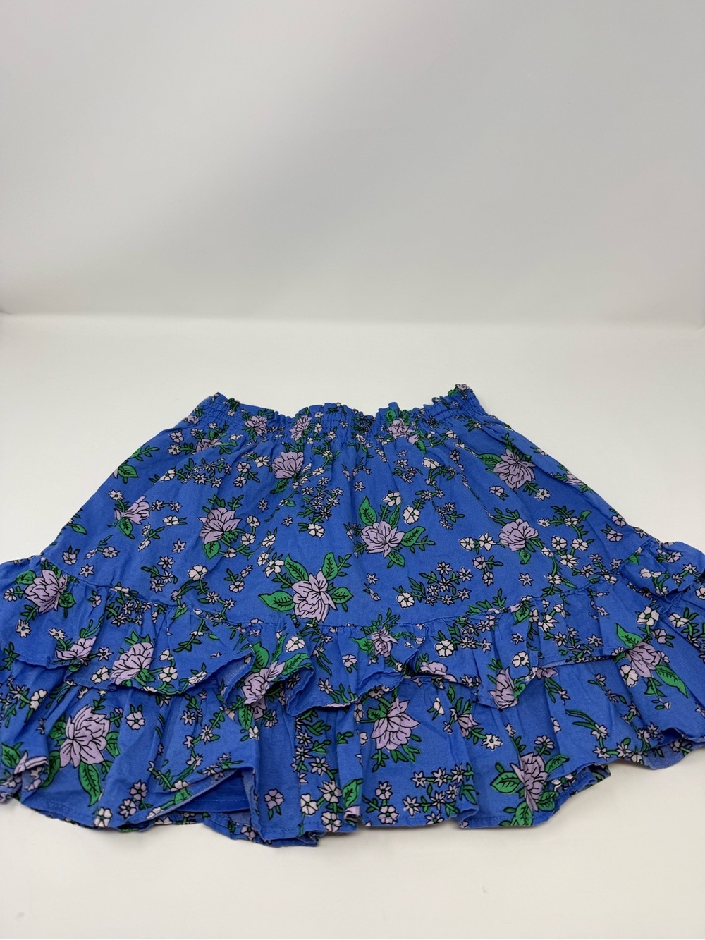 J.Crew Crewcuts Girls' Blue Floral Ruffle Cotton Skirt 12